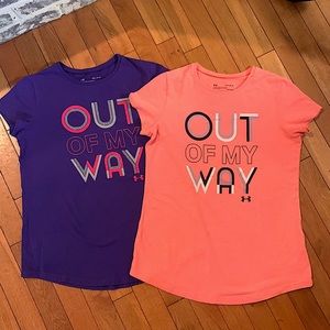 Under Armour shirts “Out Of My Way” size YLG